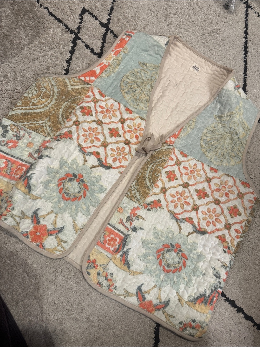 tanas threads home made quilted vest os